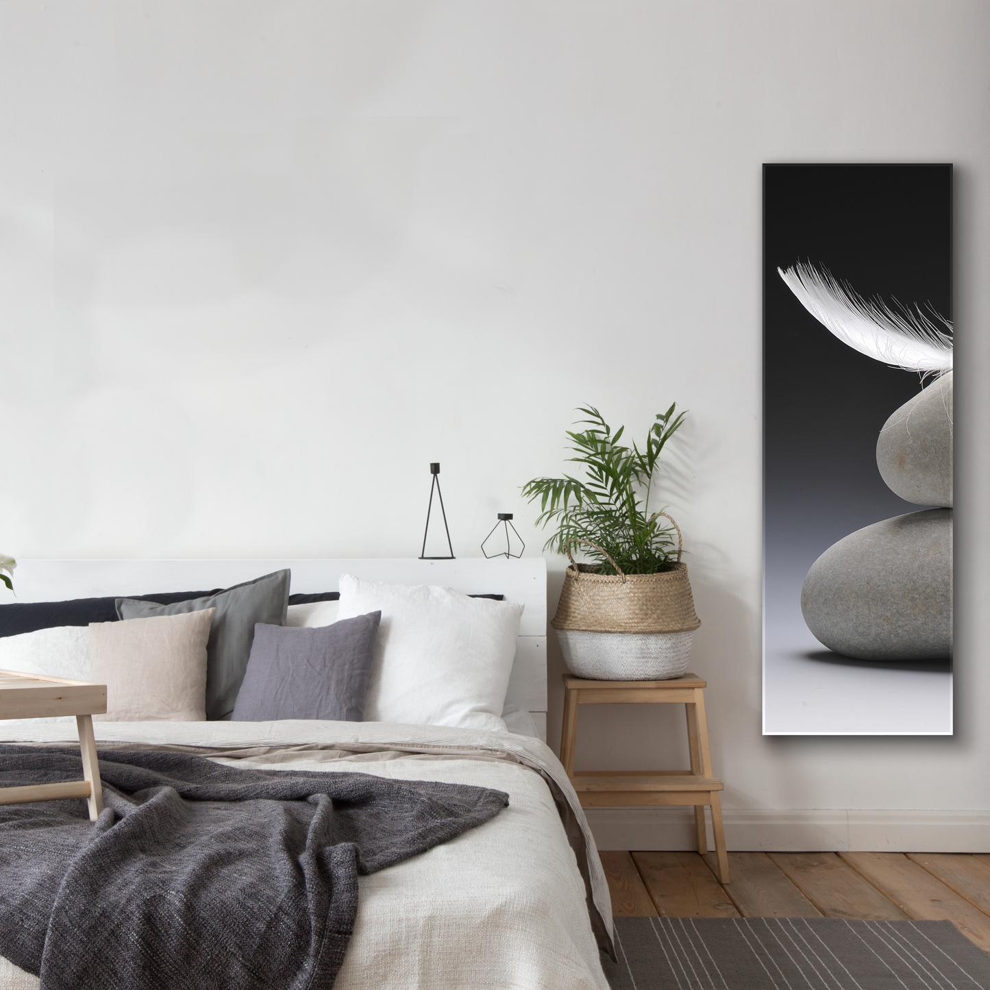 Zen Stones with a Feather