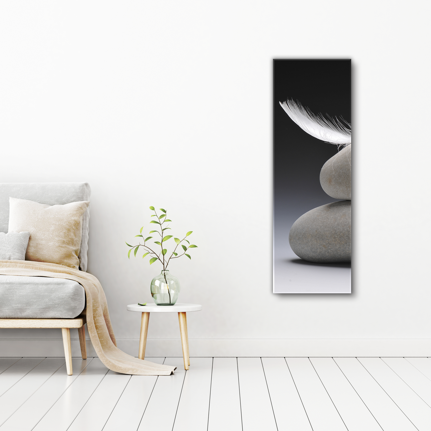 Zen Stones with a Feather